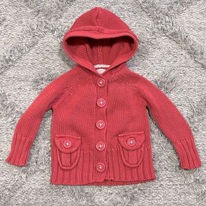 Old Navy Baby Girl Pink Knit Cardigan Sweater 6-12M GUC